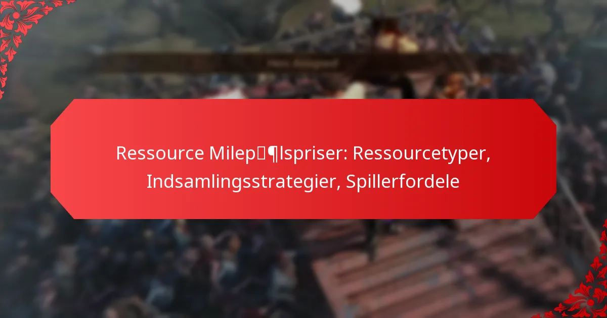 Ressource Milepælspriser: Ressourcetyper, Indsamlingsstrategier, Spillerfordele